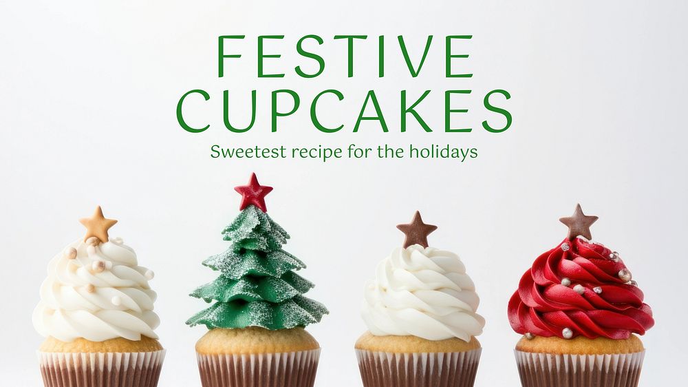 Festive cupcakes blog banner template