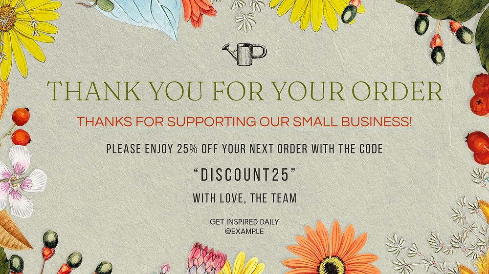 Thank you for your order blog banner template