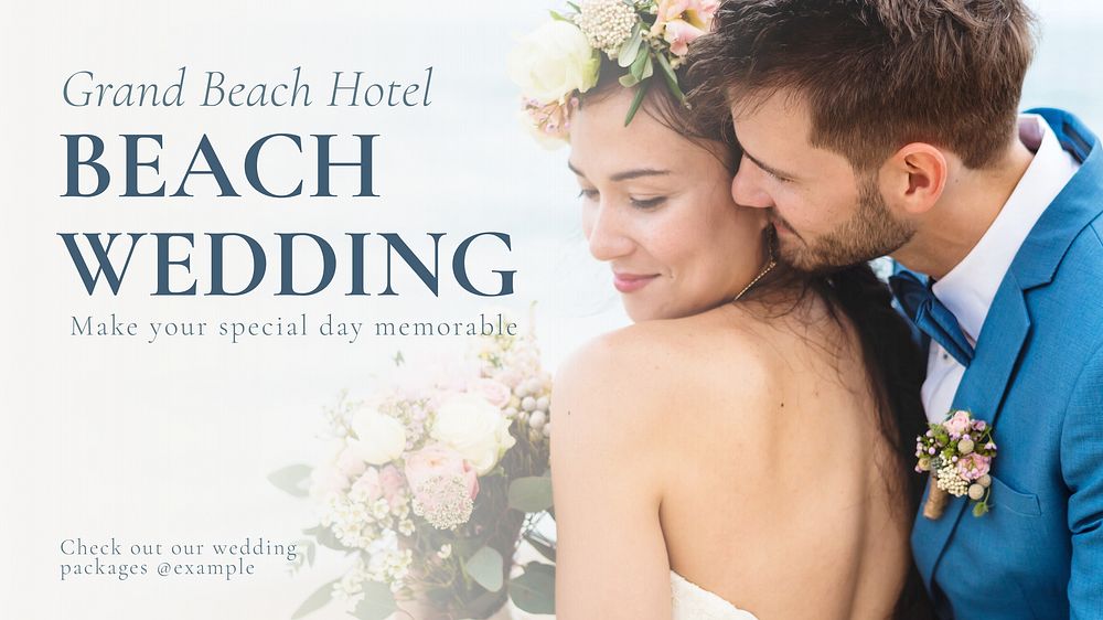 Beach wedding blog banner template