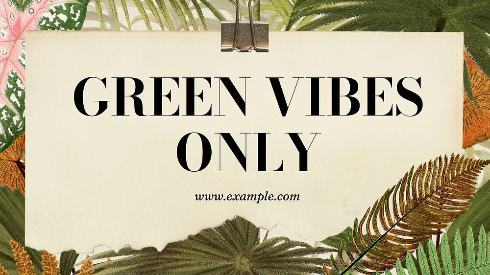 Green vibes only blog banner template