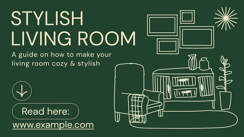 Stylish living room blog banner template