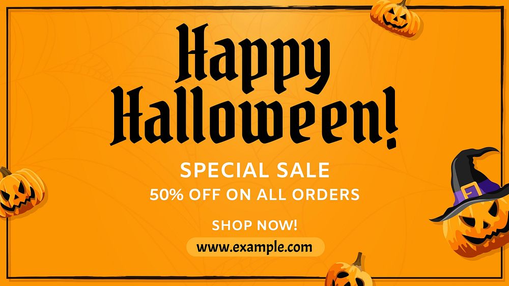 Halloween sale blog banner template