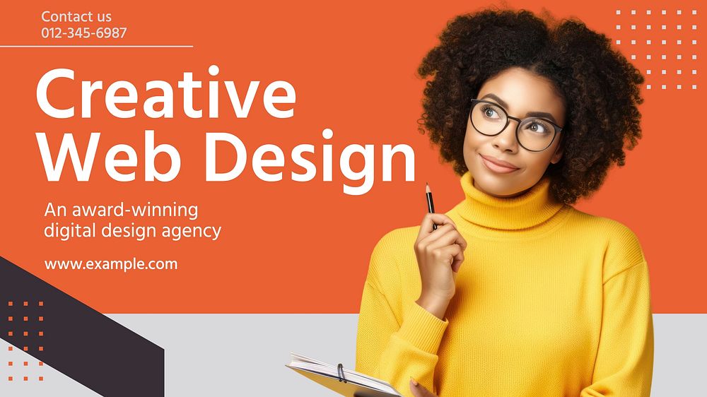 Creative web design blog banner template