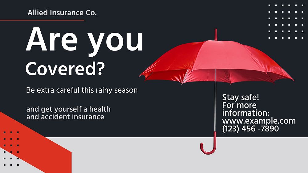 Rainy season insurance blog banner template