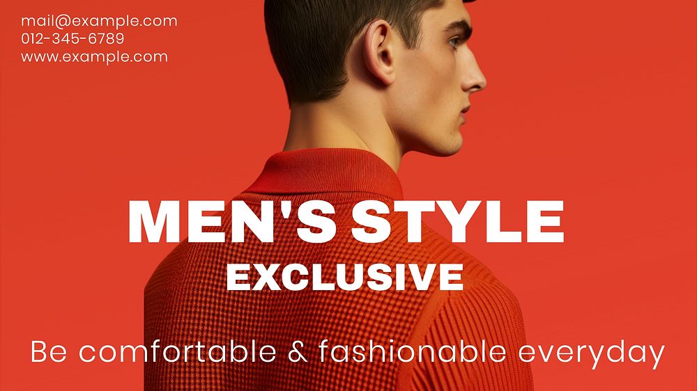 Men's fashion blog banner template