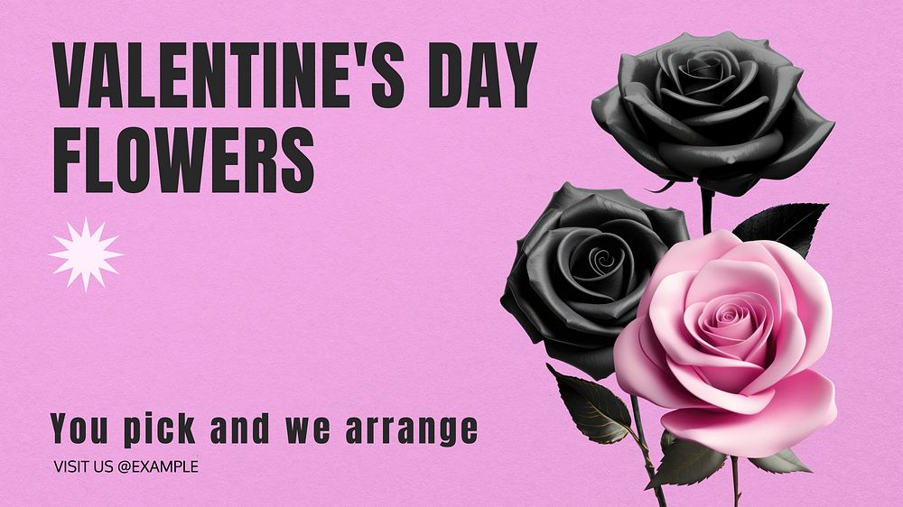 Valentines flower blog banner template