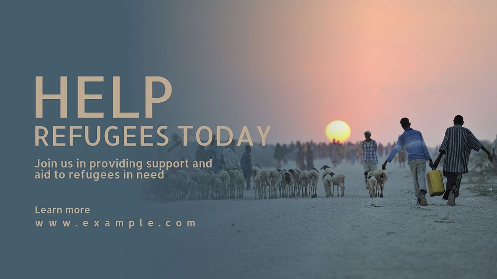 Help refugees blog banner template