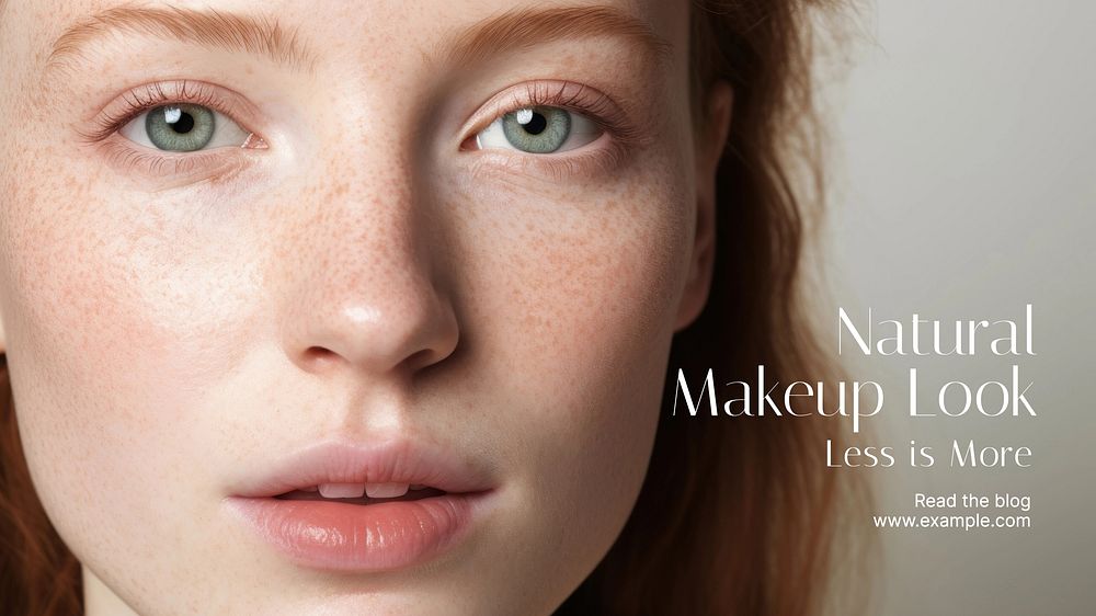 Natural makeup look blog banner template