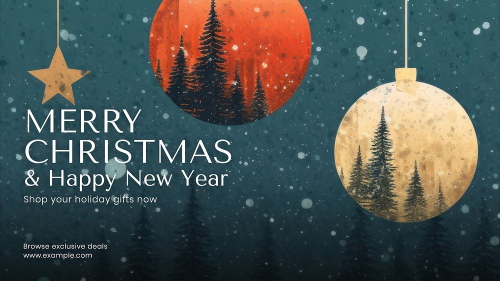 Merry christmas blog banner template