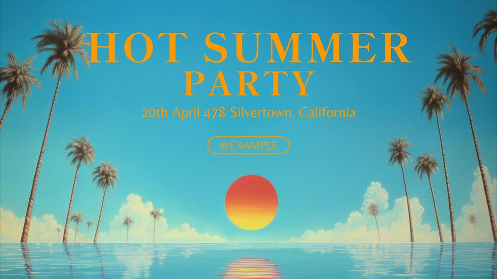 Hot summer party blog banner template