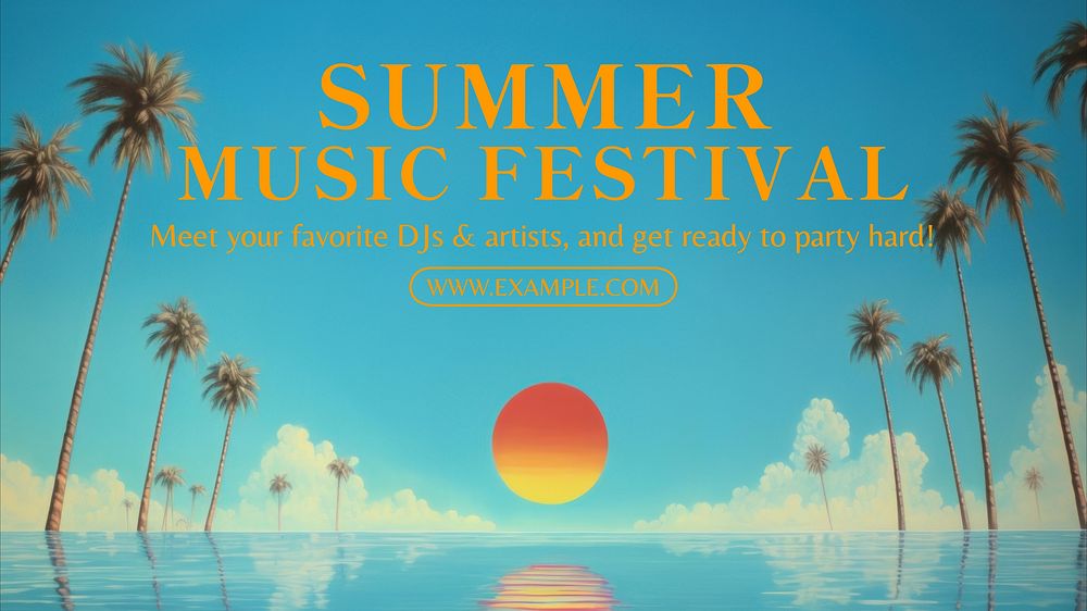 Summer music festival blog banner template