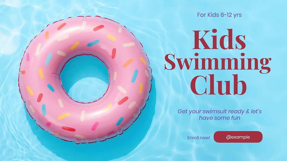 Swimming club blog banner template