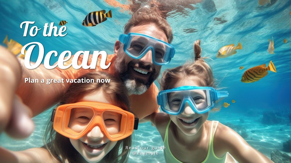 Ocean vacation blog banner template