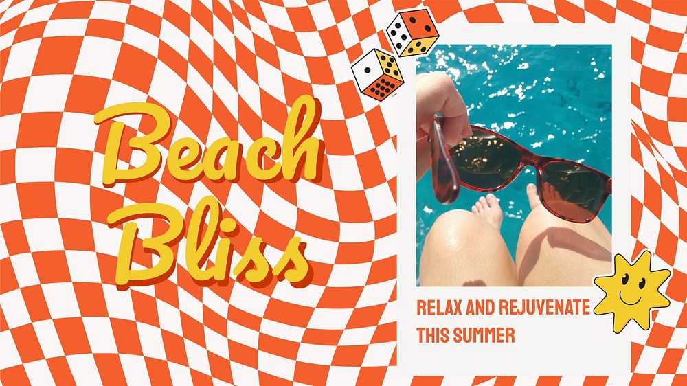 Beach holiday blog banner template
