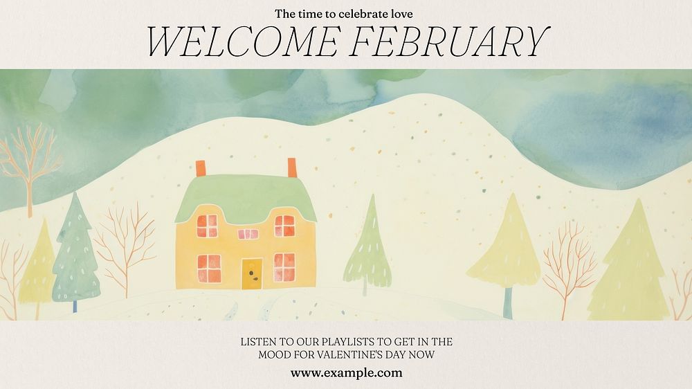 Welcome February blog banner template