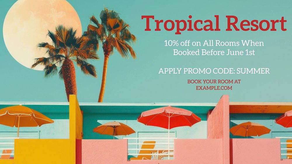 Tropical resort blog banner template