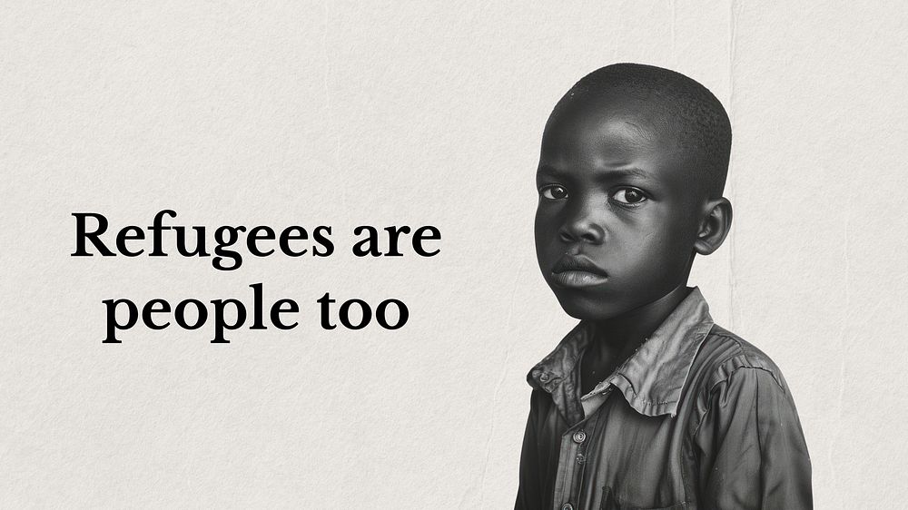 Refugees quote blog banner template
