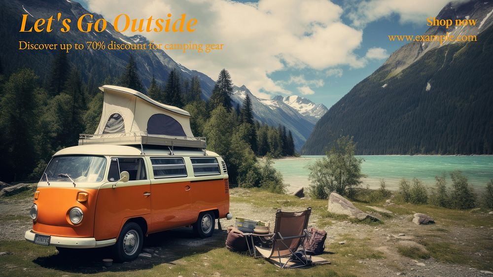 Camping gears sale blog banner template