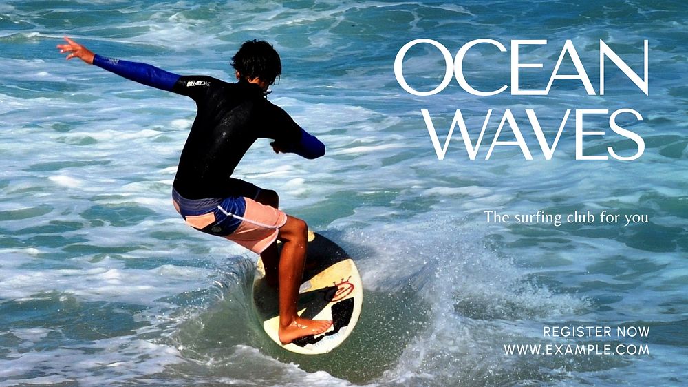 Ocean waves blog banner template