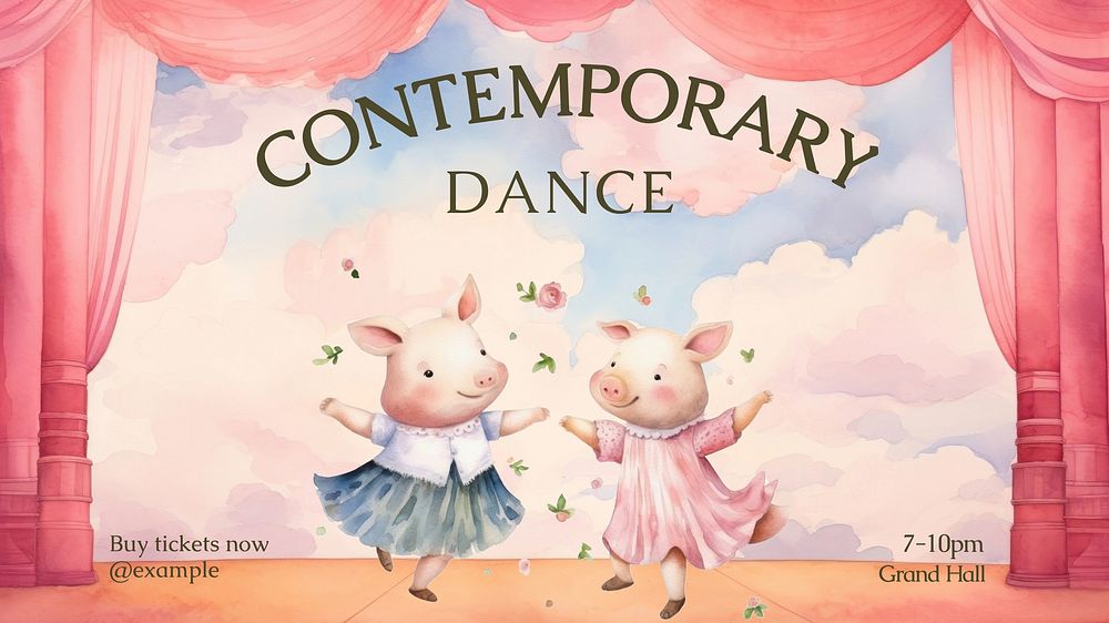Contemporary dance blog banner template