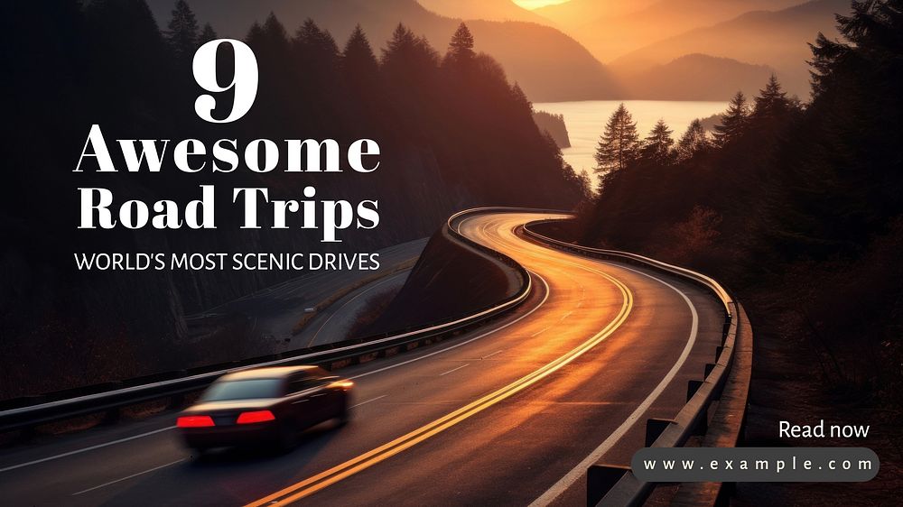 Awesome road trip blog banner template