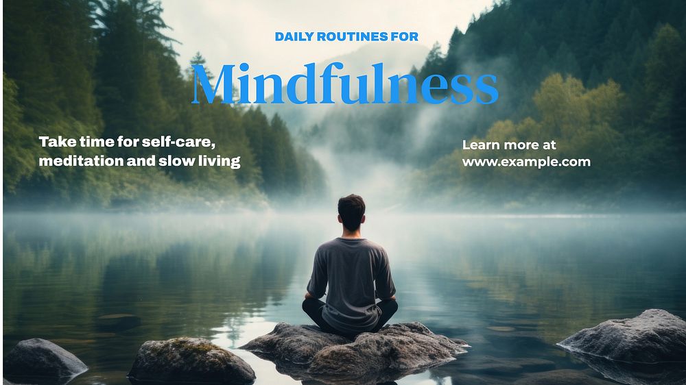 Mindfulness routines blog banner template