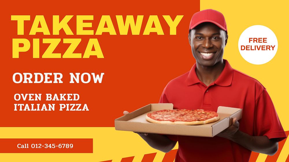 Takeaway pizza blog banner template