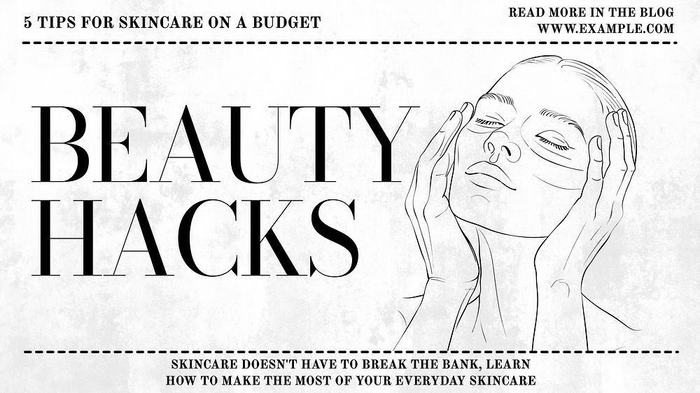 Beauty hacks blog banner template