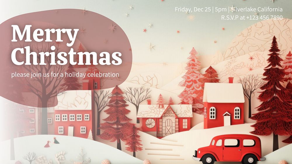 Christmas celebration blog banner template