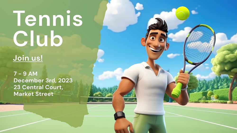 Tennis club blog banner template
