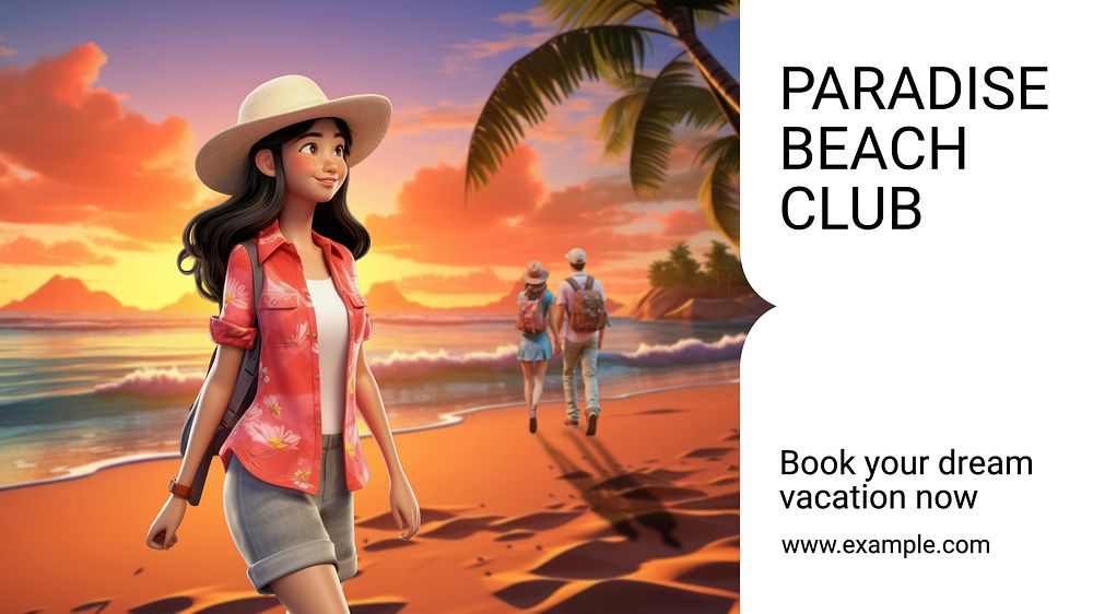Paradise beach club blog banner template