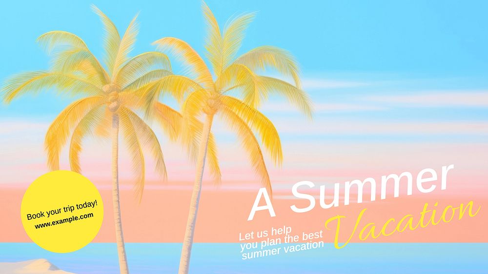 Summer vacation blog banner template