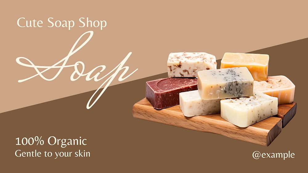 Organic soap product blog banner template