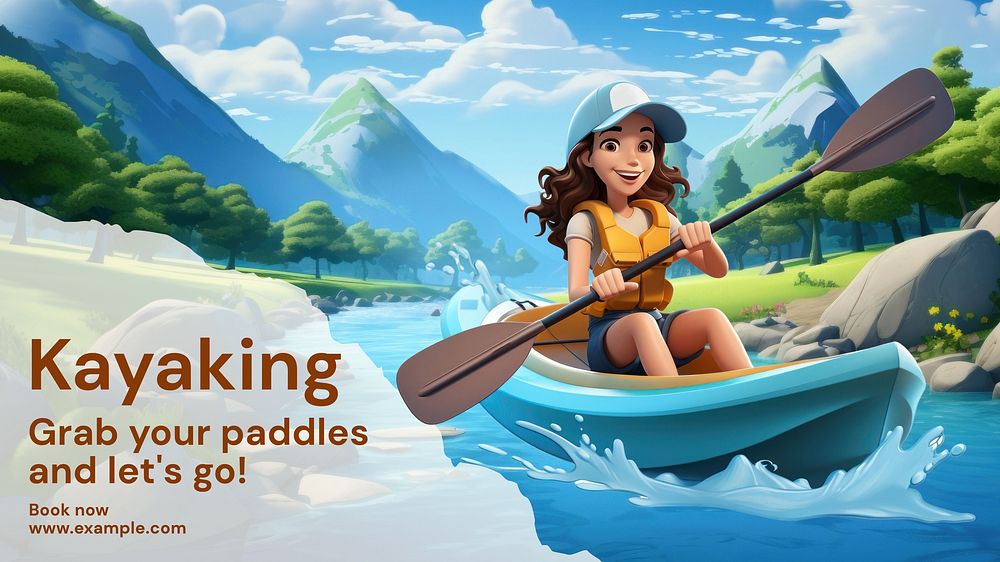 Kayaking blog banner template
