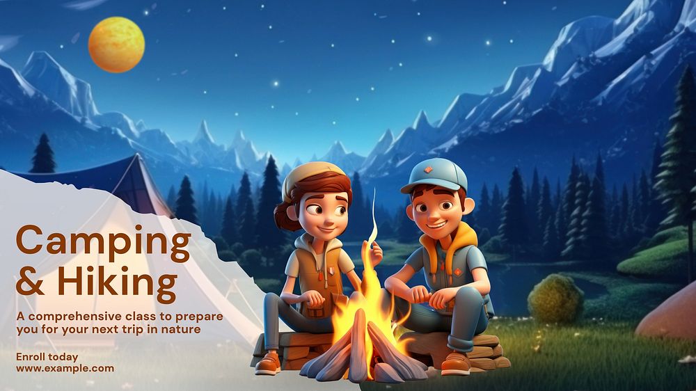 Camping & hiking blog banner template