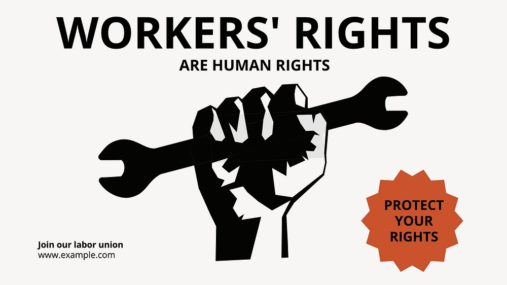 Workers' rights & protest blog banner template