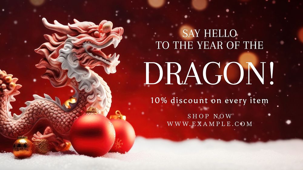 Year of dragon blog banner template