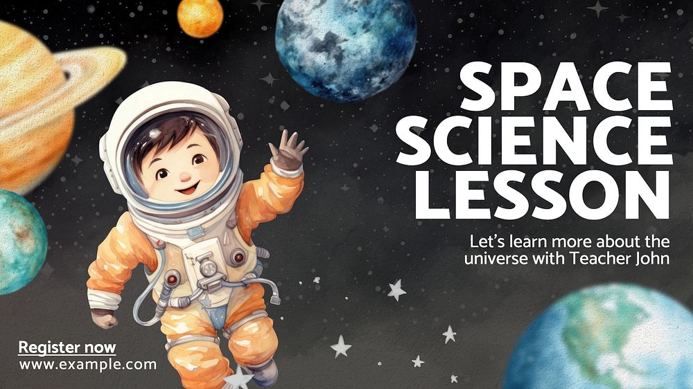 Space science lesson blog banner template