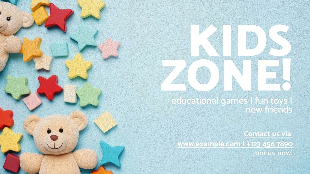Kids zone Facebook cover template