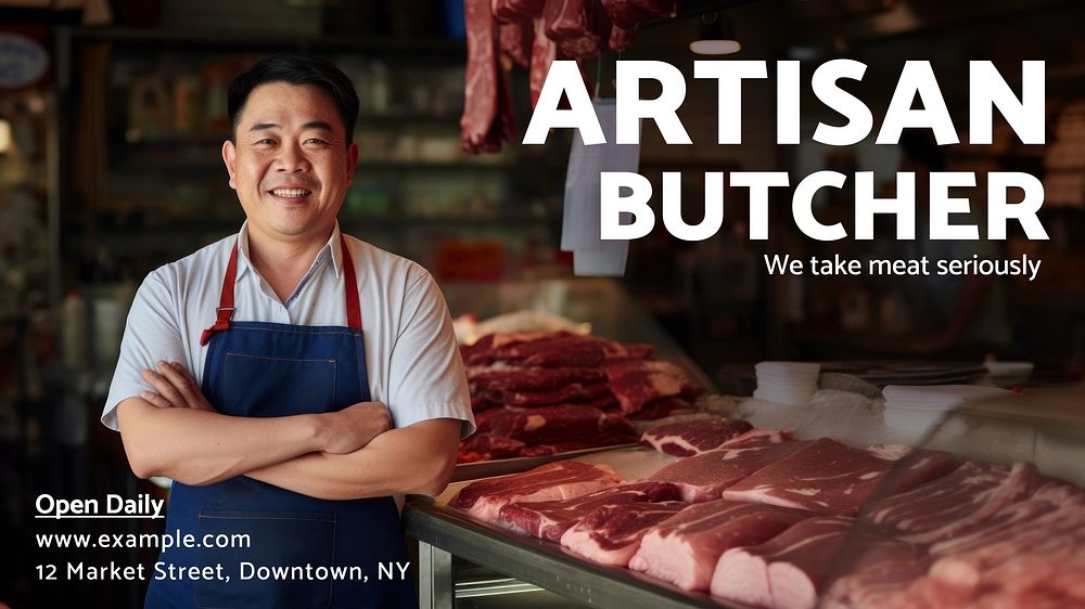 Artisan butcher blog banner template