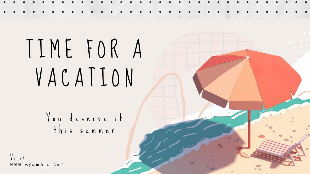 Summer vacation blog banner template