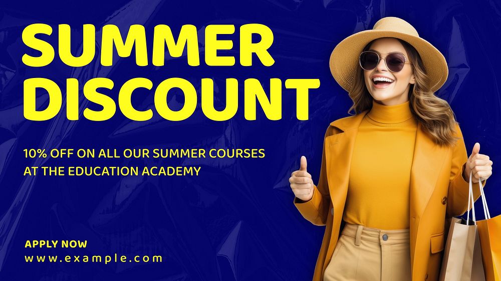 Summer discount blog banner template