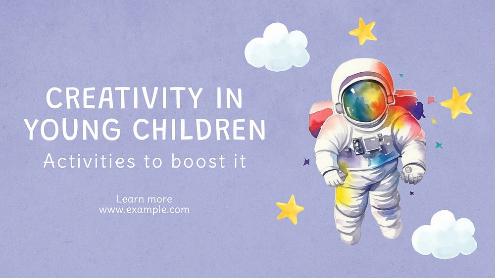 Creativity in children blog banner template
