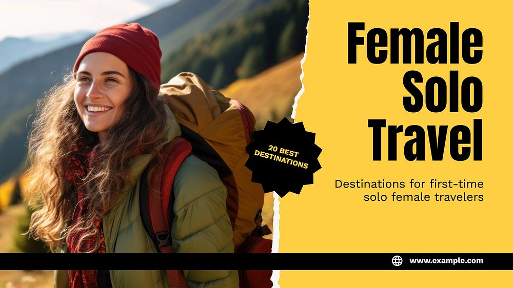 Female solo travel blog banner template