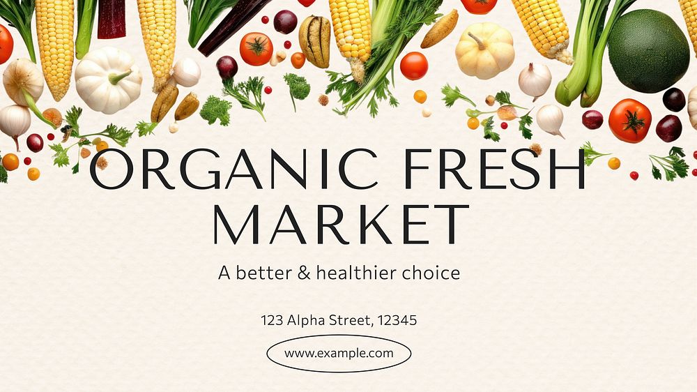 Organic fresh market blog banner template