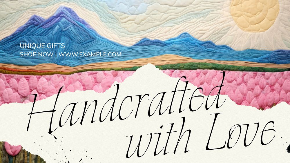 Handcrafted with love blog banner template