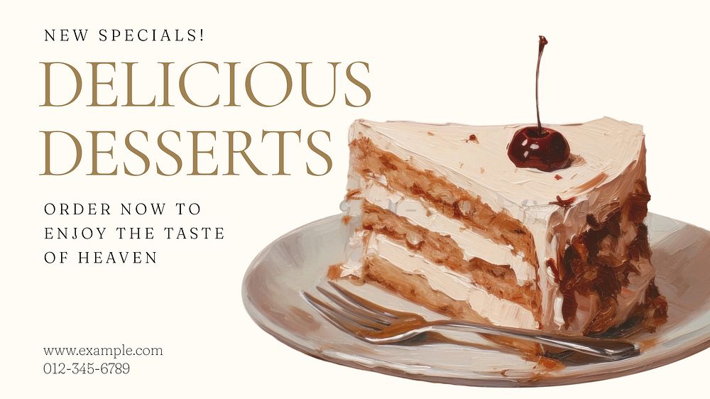 Delicious dessert blog banner template
