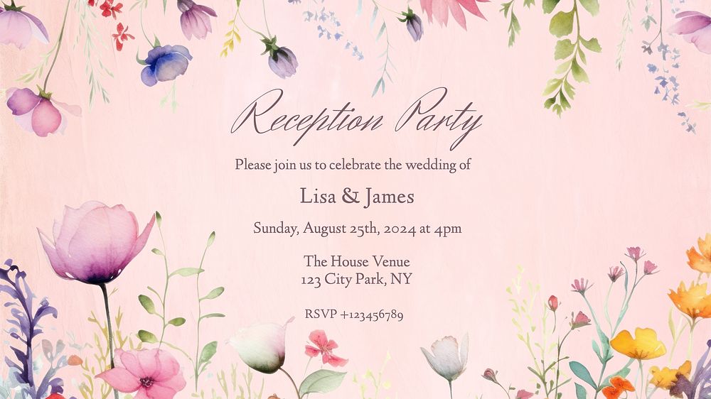 Reception invitation blog banner template