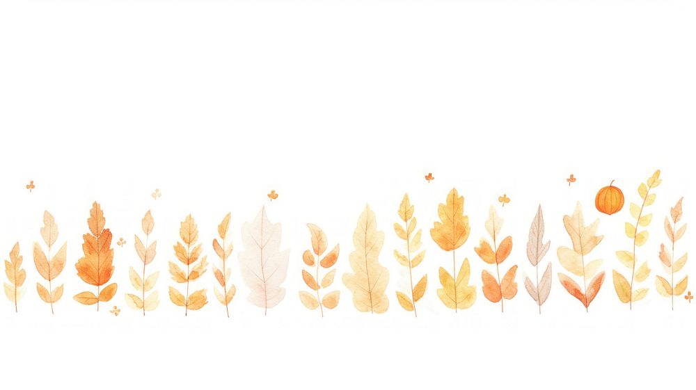 Autumn as divider watercolor illustrated outdoors drawing.