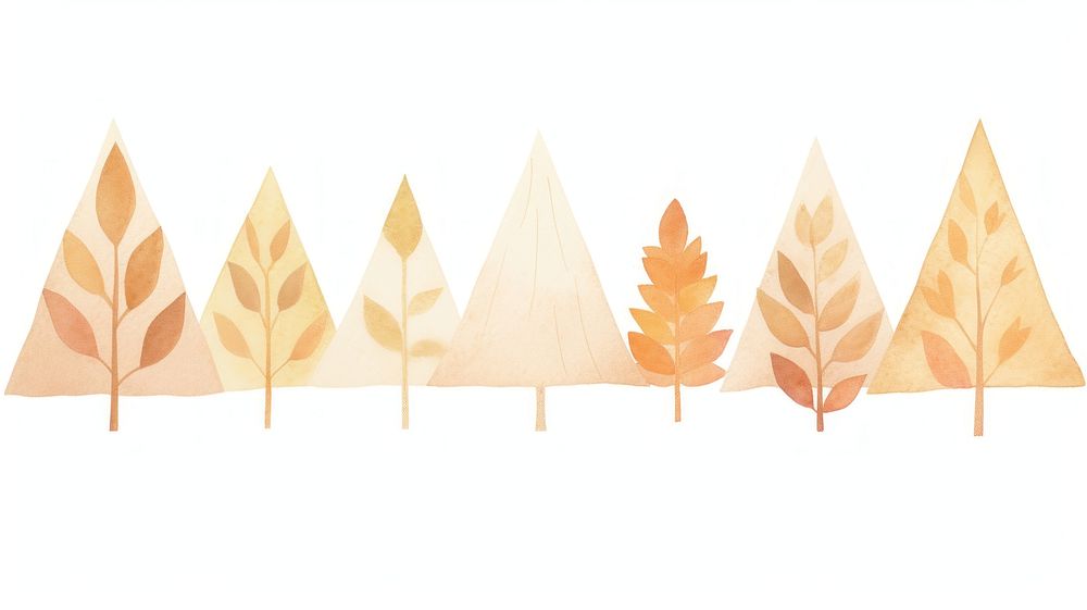 Autumn as divider watercolor handicraft triangle plywood.